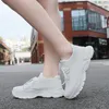 Casual mesh canvas shoes for men women, spring Knitted breathable white with flat-bottom hollow, size 36-43