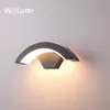 Applique murale en aluminium en forme de lune moderne LED Lampe à induction intelligente Balcon Cour Utilisation extérieure IP65 Éclairage étanche à l'eau