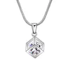 Ensembles de bijoux Colliers pour femmes en cristal Or plaqué argent deux pièces ensemble évidé petit collier de cube de zircon Boucles d'oreilles pour dame Mode diamant