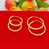 16mm / 26mm Petit Hoop Huggie Boucles d'Oreilles pour Femmes Fille Or Jaune 18K Rempli Mode Simple Style Cadeau