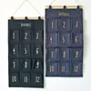 Storage Bags Multi-color Fabric Denim Hanging Bag 12 Pocket Creative Month Sundries Cabinet Door Wall Pendant Housekeeper