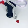 s925CNC Emaille Love Ball Halskette Rot Blau Rosa Herz Anhänger Armband Damen Weihnachtsgeschenk