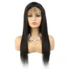 Silky Rak Lace Front Wig Brazilian Virgin Human Hair 360 Full Lace Paryk för Kvinnor Naturfärg