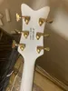 Factory Custom THE WHITE FALCON 6120 Semi Hollow Body Jazz Tuners Electric Guitar With Tremolo4010446