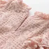 2021 New Summer Girls Dress Brand Girl Princess Dresses Clothes Petal Sleeve Design for Baby Girls for 3-7Y Lace Ruffled Clothes Q0716