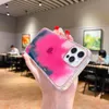 iPhone 13 Pro Max 12 11 XR 8 Plus IMD TPU PC 커버를위한 무지개 수채화 그라디언트 반짝이 전화 케이스