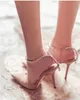 Blingbling Moda Kadınlar Yüksek Topuk 8.5 cm Topuklu Sandalet Ayakkabı Örgün Ayakkabı Parti Akşam Düğün Gelin Tam Logo Paketi JM3520