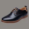 Dress Shoes Drop 2021 Leather Casual Men Fashion Flats Round Toe Comfortable Office Plus Size 39-46