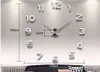 Heminredning Stor Nummer Spegel Klocka Modern Design Stora Väggar Klockor 3D Watch Wall Unika gåvor