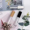 in stock 8ml clear packaging bottles transparent large brush bar lip oil color tube cosmetics lipstick package black white cover