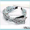 & Tools Productswomen Summer Hair Aessories Sweet Hearts Print Headband Top Bowknot Hairband Adults Headwear Wide Bow1 Drop Delivery 2021 Hc