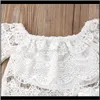 Zestawy odzież dla niemowląt Baby, MaternityBaby Girl Dzieci Stroje Urodzeniowe Koronki Off Ramię Boho Topy + Krótkie spodnie + Ruffles Dress Cildren Ubrania Casual