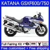 OEM-lichaam voor Suzuki Katana Factory Blue GSXF 600 750 cc GSXF750 2003 2004 2005 2006 2007 18NO.89 GSX750F GSX600F 03-07 GSXF-600 600CC 750CC GSXF600 03 04 05 06 07 Kuip