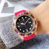 Designer Men Watches Silver Diamond Lady Watch Quartz Casual Clock Multiple Styles Rubber Strap 41mm