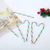 Christmas Decorations 12pcs Xmas Tree Pendants Candy Canes Ornaments Scene Decor Po Props (red White)