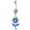 YYJFF D0598 Flower Belly Navel Button Ring Mix Colors