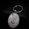 Couleur argent 50 ans Super calendrier perpétuel porte-clés anneaux astrologie porte-clés voiture sac pendentif porte-clés porte-cadeau bijoux