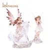 Northneins Resina Fada Jardim Anjo Estatuetas Nordic Linda Menina Floada Estátua Decoração Decoração Decoração Souvenirs presentes 210811