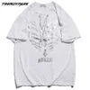 Мужчины Harajuku T Рубашка хип-хоп негабаритные отражение скелет печати стрит одежда футболка лето с коротким рукавом хлопок повседневная вершины 210601