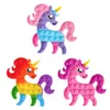 Bonito Rainbow Sensory Fidget Brinquedos Reliever Stress Squeeze Silicone Presente Engraçado para Crianças Adultas Necessidades de Autismo