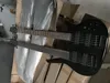 Gloss preto Double Gola Elétrica Guitarra 5 Cordas Bass + 6 guitarras de corda, Fingerboard Fretlless