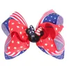 July 4th Hair Bow Clip Flag Hairpin For Kid Girl American Independence Day Heart Star Barrette Accessory Hairbands Ribbon Bowknot2158213