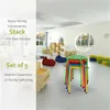 Sgabelli impilabili a colori assortiti Sgabelli impilabili per bambini e adulti Posti a sedere flessibili per casa, ufficio, aule