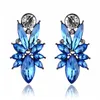 Stud Lubov Trendy Blue Crystal Stone Piercing Örhängen Rhinestone Inlagda Guld Silver Färg Metall för Kvinnor Smycken 2021