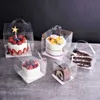 StoBag 5 stücke Tragbare Transparente Mousse Kuchen Boxen DIY Handgemachte Kuchen Box Für Baby Dusche Geburtstag Party Gefälligkeiten Mit Boden 210602