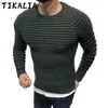 Tröjor för män Slim Fit Folds Designad Strikkad Tröja Män Casual Pullovers Mode Kläder Höst Toppar Män Kläder 2021 Y0907