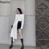 Neploe Harajuku veste femmes mode coréenne hauts irréguliers col en v à manches longues taille mince Blazer tempérament manteau femme 210422