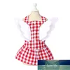 Vestido de cão vestido de estimação saia de algodão treliça princesa estilo filhote de cachorro respirável verão vestuário s / m / l / xl / xxl preço de fábrica especialista design de qualidade mais recente estilo original