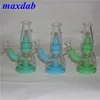 Lueur dans le noir narguilés de tuyau d'eau en silicone Mini bécher en silicone Bong incassable narguilé chicha plate-forme pétrolière avec bol en verre de 14 mm