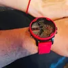 Reloj rojo de pulsera de cuarzo de hombre de silicona Relojes grandes para hombre Dial Muestra Militar Deporte Militar Relogio Masculino Relojes de pulsera