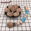 20st Wooden Pacifier Clip Nursing Tillbehör Beech Pacifier Clips Chewable Tanding Diy Dummy Clip Chains Baby Teether 211102