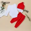 Plowow 2022 Gentleman Baby Christmas Costume Autumn Inverno BOBYBYTIE BOWTIE BOWTIE+SOLIT PANT FESTIVAL PARTI BAMBINI BAMBINI GIODI G1023