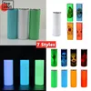 Sublimation Straight Tumbler 20oz Glow in the dark Blank Tumblers with Luminous paint Vacuum Insulated Heat Transfer Car Mug 7 Styles x3f