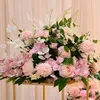Decoratieve bloemen krans gids bloem stadium receptie bal kunstmatige rij boogarrangement bruiloft scène lay-out partij ijzeren achtergrond