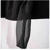 [EAM] Frauen Schwarz Schleife Plissee Lässige Shorts Mit Breitem Bein Hohe Taille Lose Fit Hose Mode Frühling Sommer 1DD7704 21512