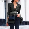 Women's Suits & Blazers Autumn Office Blazer VONDA Women Casual Lapel Collar Button Up Suit Long Sleeve Coats Veste Oversize Jackets