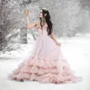 Kochanie Kwiaty Prom Dresses Dla Kobiet w ciąży Tiul Pleat Dress Suknie Bez Rękawów Suknie macierzyńskie dla sesji zdjęciowej