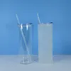 25oz Сублимационные очки Tumbler Clear Cleared прямые стеклянные стеклянные точечные чашки с бамбуковой герметизирующей крышкой многоразовая пластиковая соломенная прозрачная содовая напитка питьевая бутылка