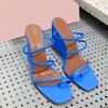 Sandalias de verano de calidad superior para mujer, zapatillas de tacón de banda estrecha de cuero genuino, zapatos de tacón de cuña de diseñador de lujo más nuevos, zapatos de mujer de gran tamaño