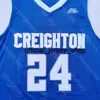 2020 New Creighton Bluejays Basketball Jersey NCAA College Mitch Ballock Blue All Stitched and Embroidery Men Youth Size