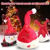 Electric Santa Music Swing Cartoon Red Plush Hat Christmas Party Cap oktober998