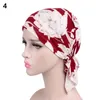 Mode Womens Muslim Hijab Kanker Chemo Bloem Print Hat Turban Cap Cover Hair Sjaal Wrap Pre-Tied Headwear Printed Bandana Cycling Caps