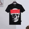 Designer de homens pp crânio diamante camiseta de manga curta marrom urso marrom camiseta o-pescoço de alta qualidade crânios tees tops 15