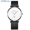 CRRJU Fashion Mens Watches Top Brand Luxury Blue Waterproof Watches Ultra Thin Date Simple Casual Quartz Watch Men Sports Clock 210517