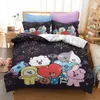 2-3 Piece Home Textile Knitwear Children Cartoon Bedding Set Student Bedroom Decor Quilt Cover Pillowcase Queen King Full Size