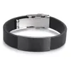 Charme pulseiras 2021 moda glamour jóias de aço inoxidável bracelete de silicone preto borracha de titânio vintage para mulheres pulseras